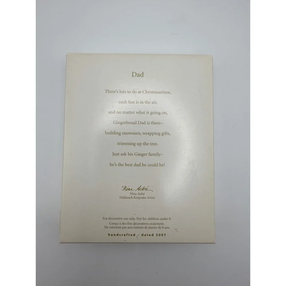 Hallmark Keepsake Ornament‎ 2007 Dad Sugar Cookie Gingerbread Man